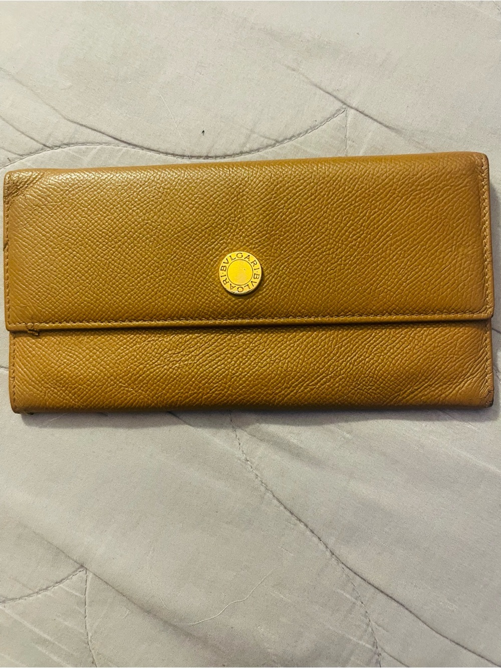 Authentic BVLGARI Brown Leather Snap-Closure Continental Wallet